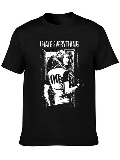 I Hate Everything Graphic Tee - Baseball Punk Style