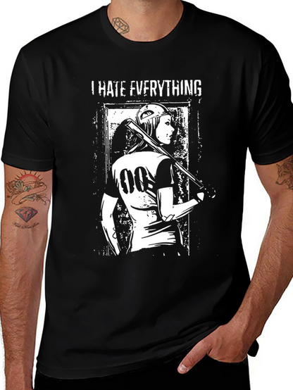 I Hate Everything Graphic Tee - Baseball Punk Style
