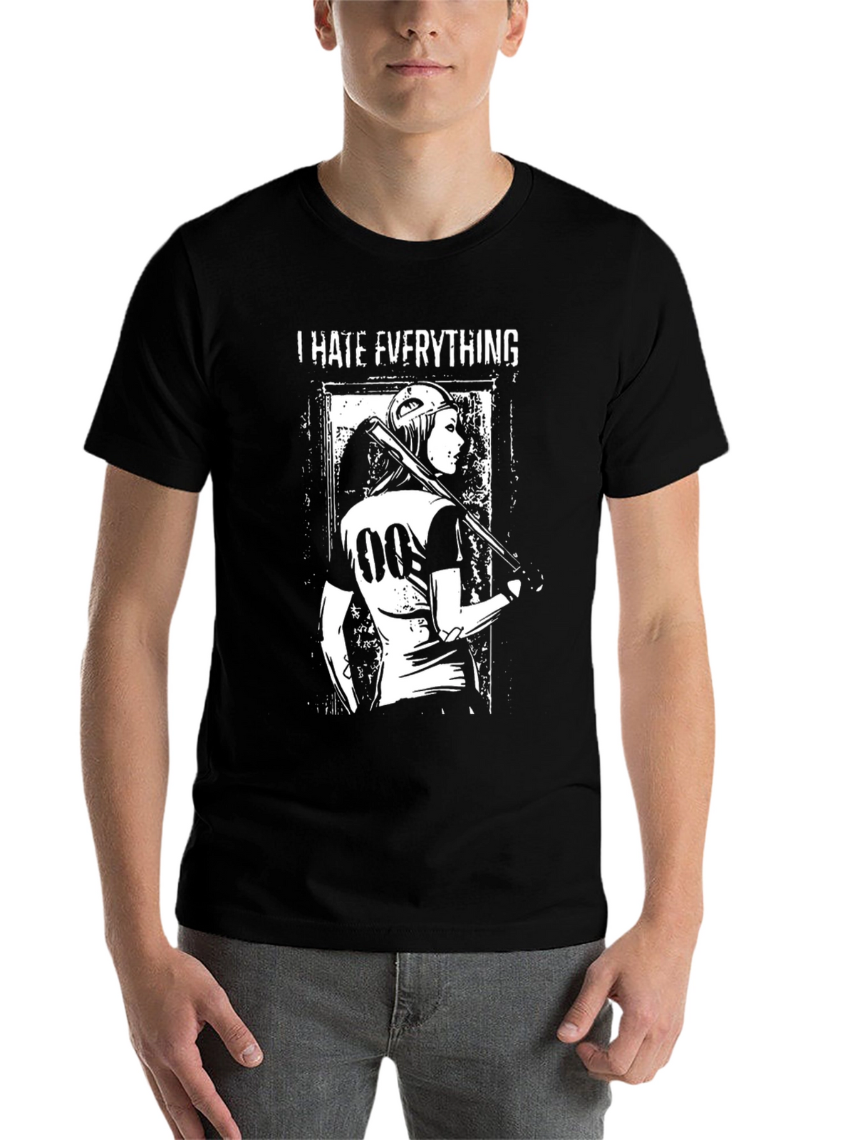 I Hate Everything Graphic Tee - Baseball Punk Style