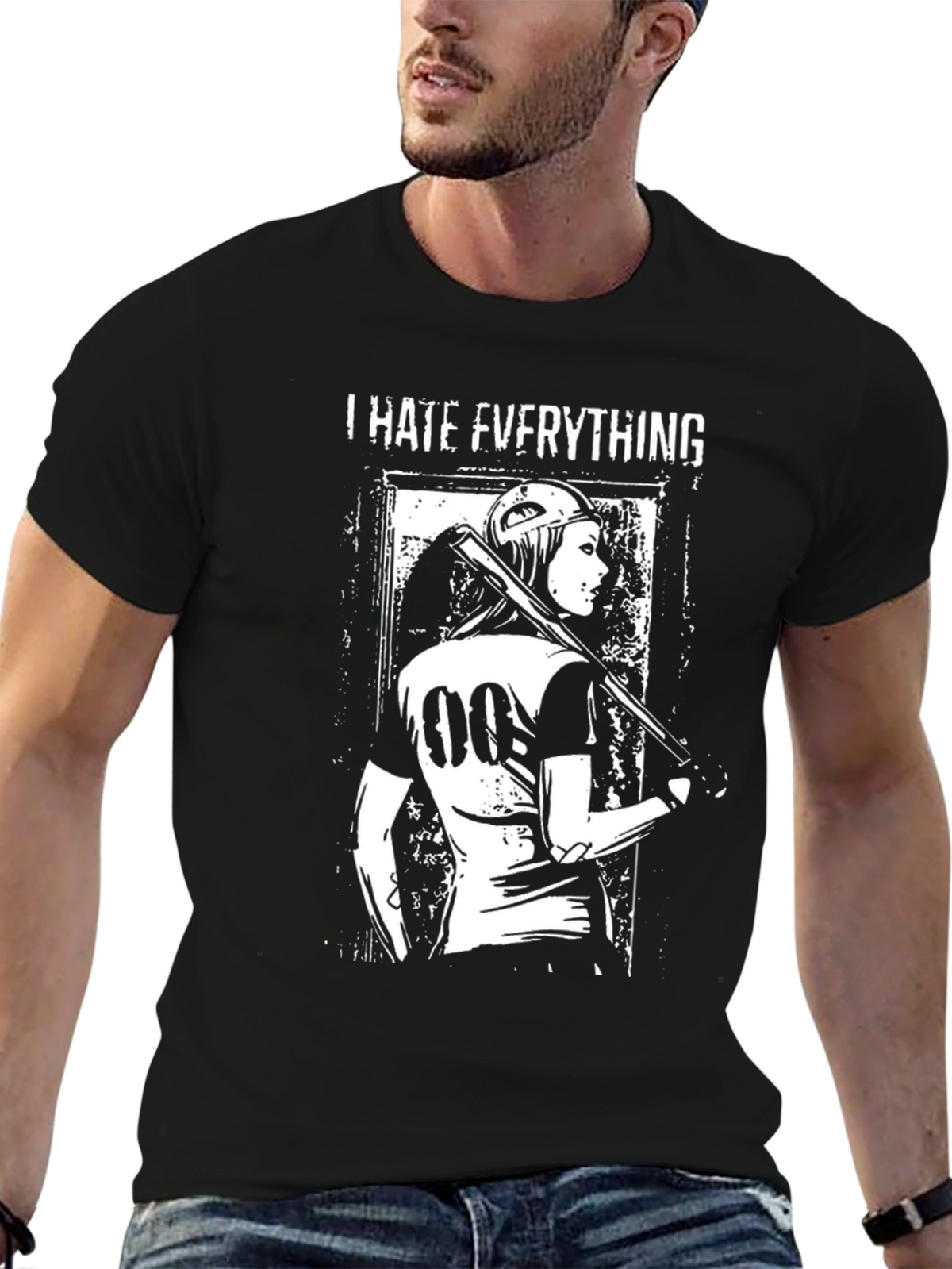 I Hate Everything Graphic Tee - Baseball Punk Style