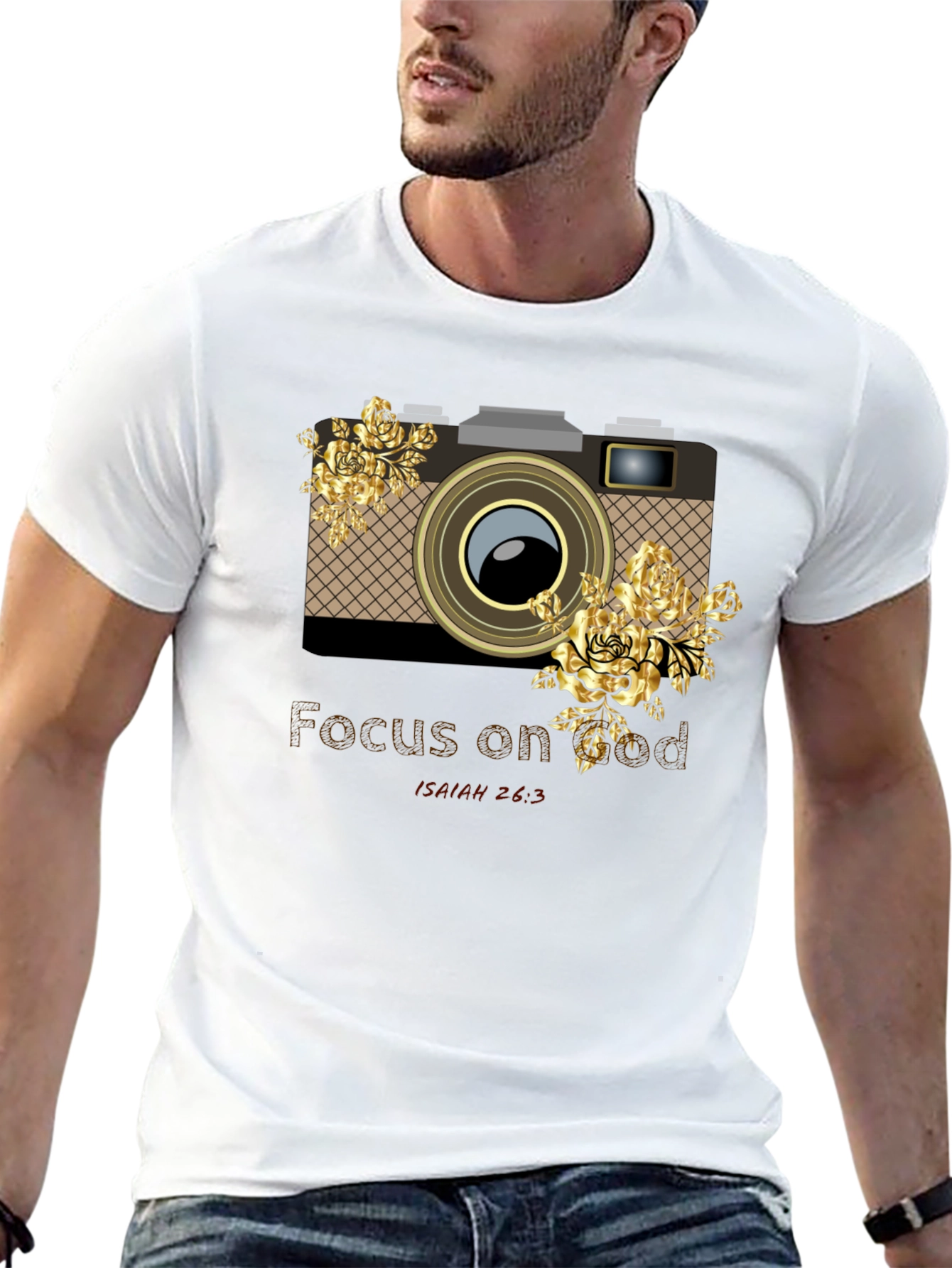 Focus on God Camera Floral Graphic Tee