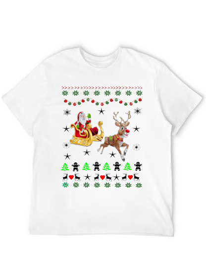 Festive Santa & Reindeer Ugly Christmas T-Shirt