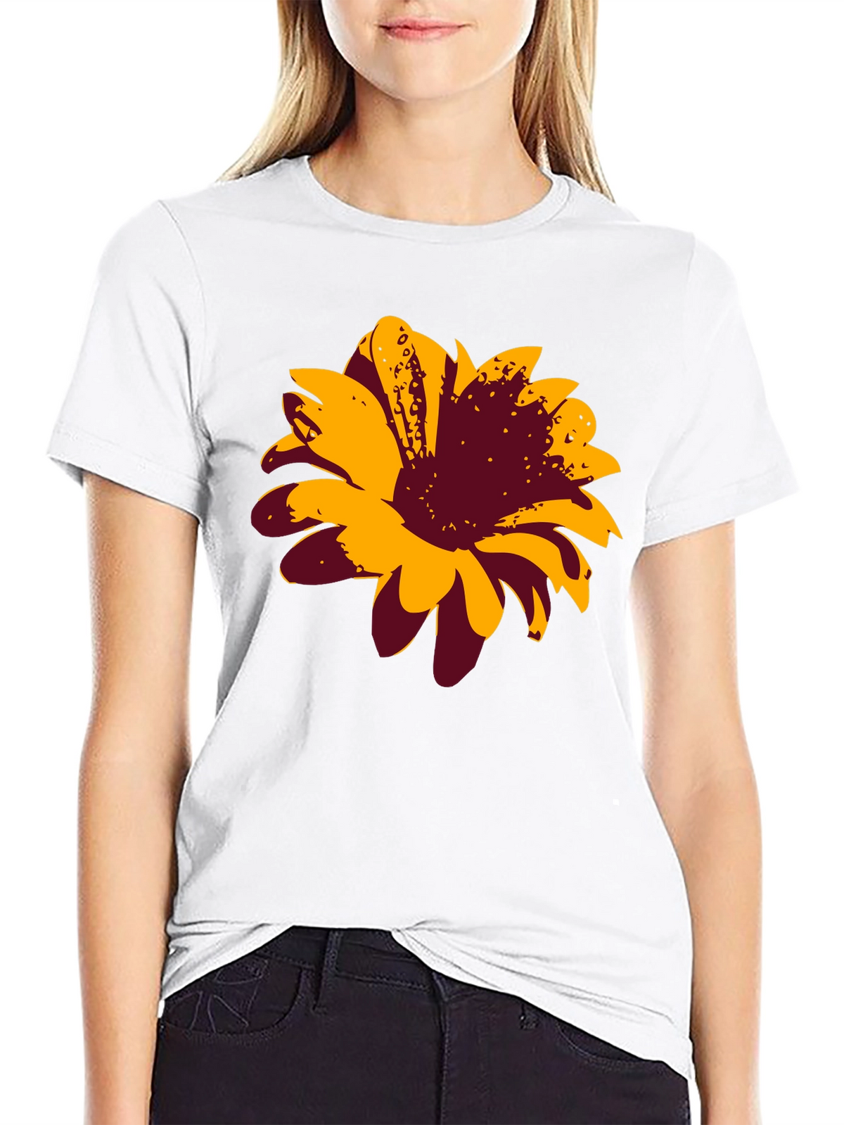 Bold Floral Graphic Tee - Black