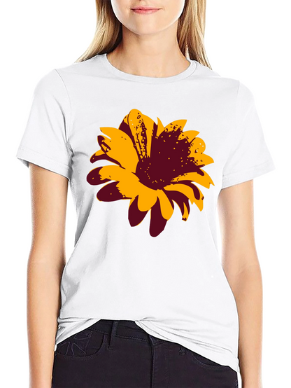 Bold Floral Graphic Tee - Black