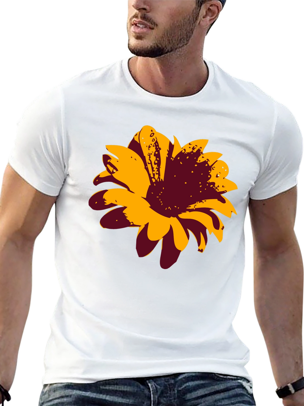 Bold Floral Graphic Tee - Black