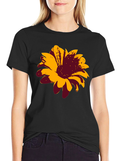 Bold Floral Graphic Tee - Black