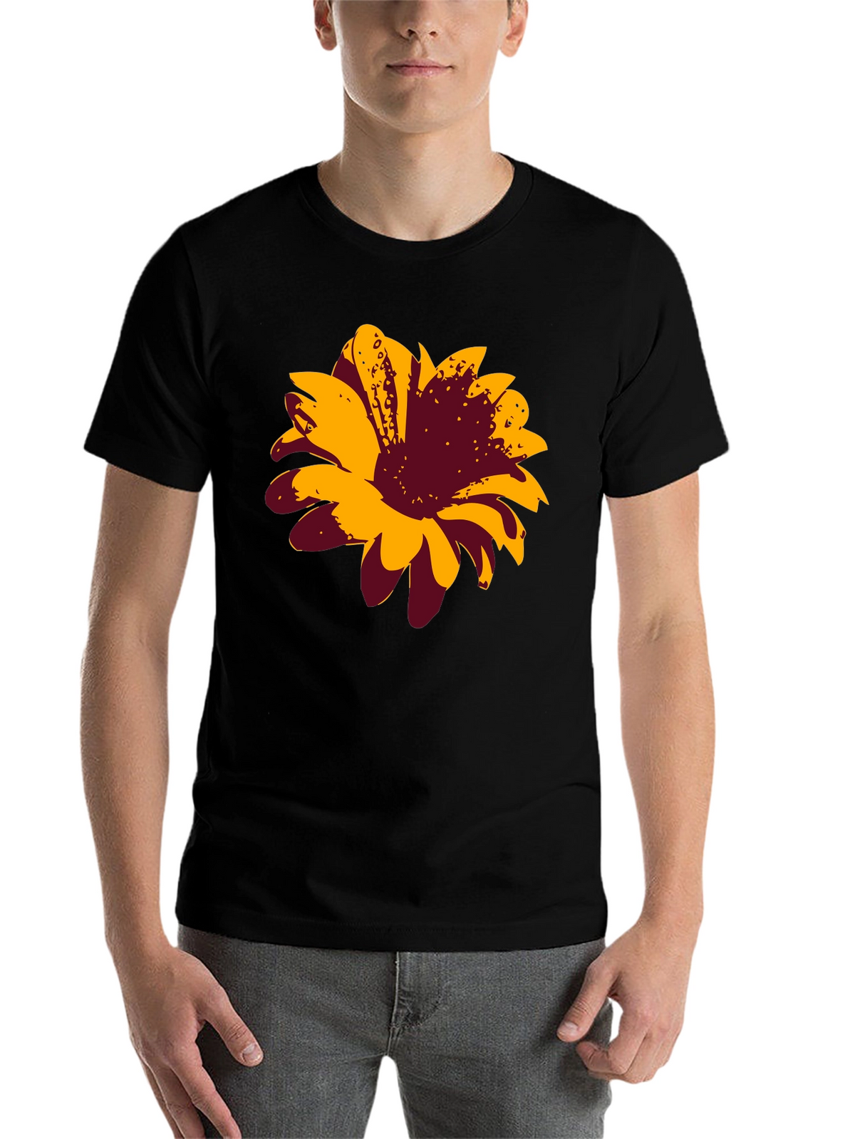 Bold Floral Graphic Tee - Black
