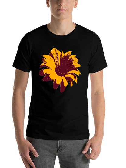 Bold Floral Graphic Tee - Black