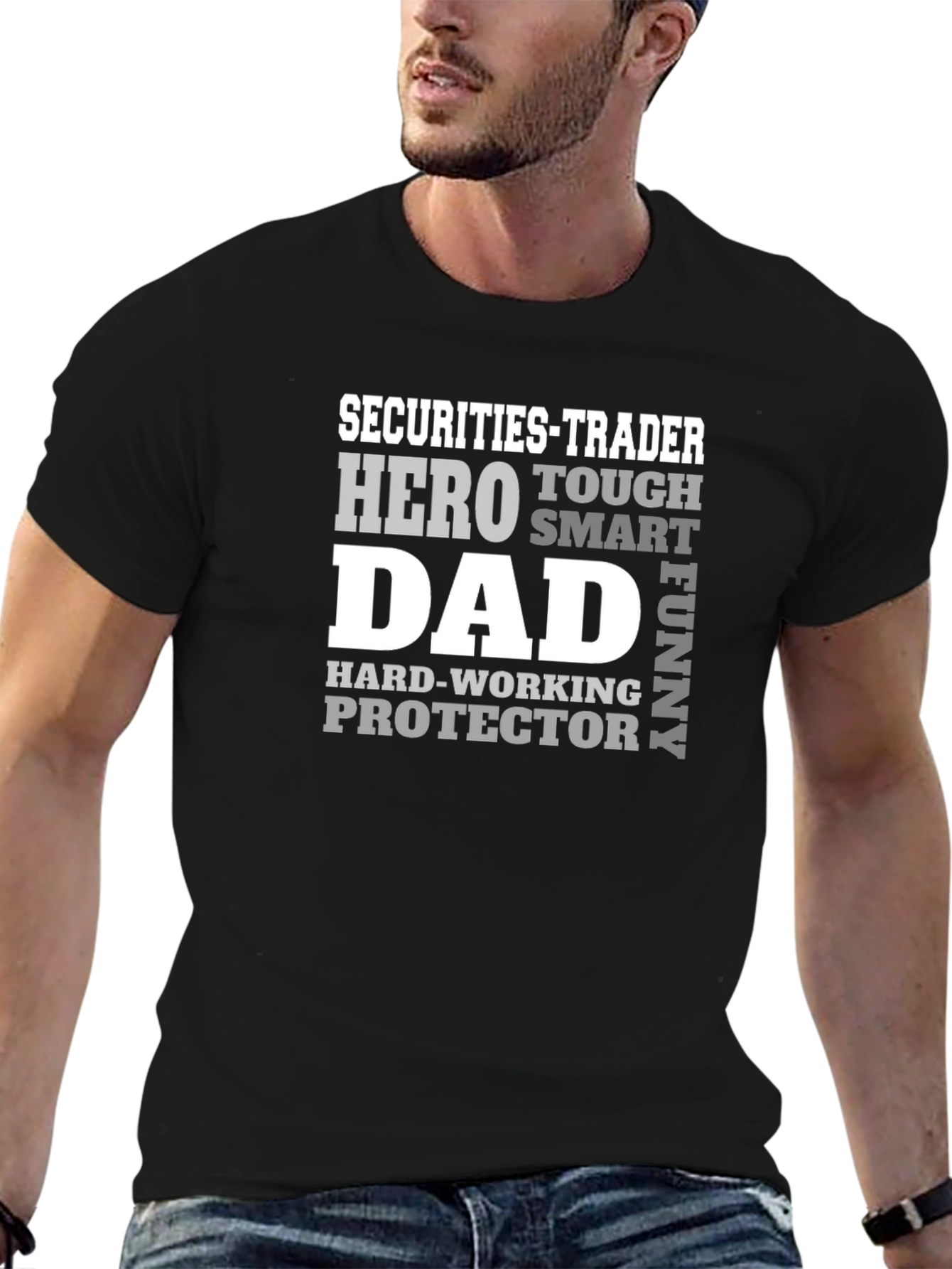 Securities Trader Dad Hero Graphic Tee
