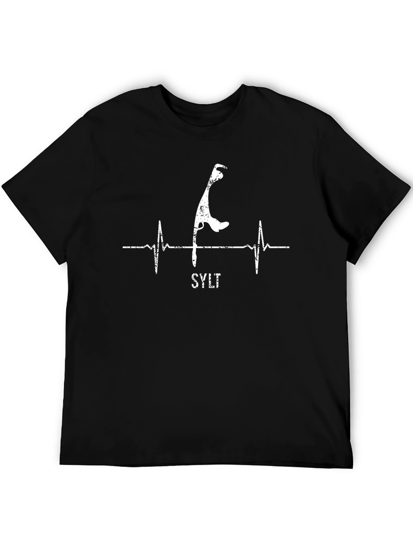 Sylt Island Heartbeat T-Shirt - Black