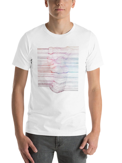 Abstract Line Art Face Graphic T-Shirt