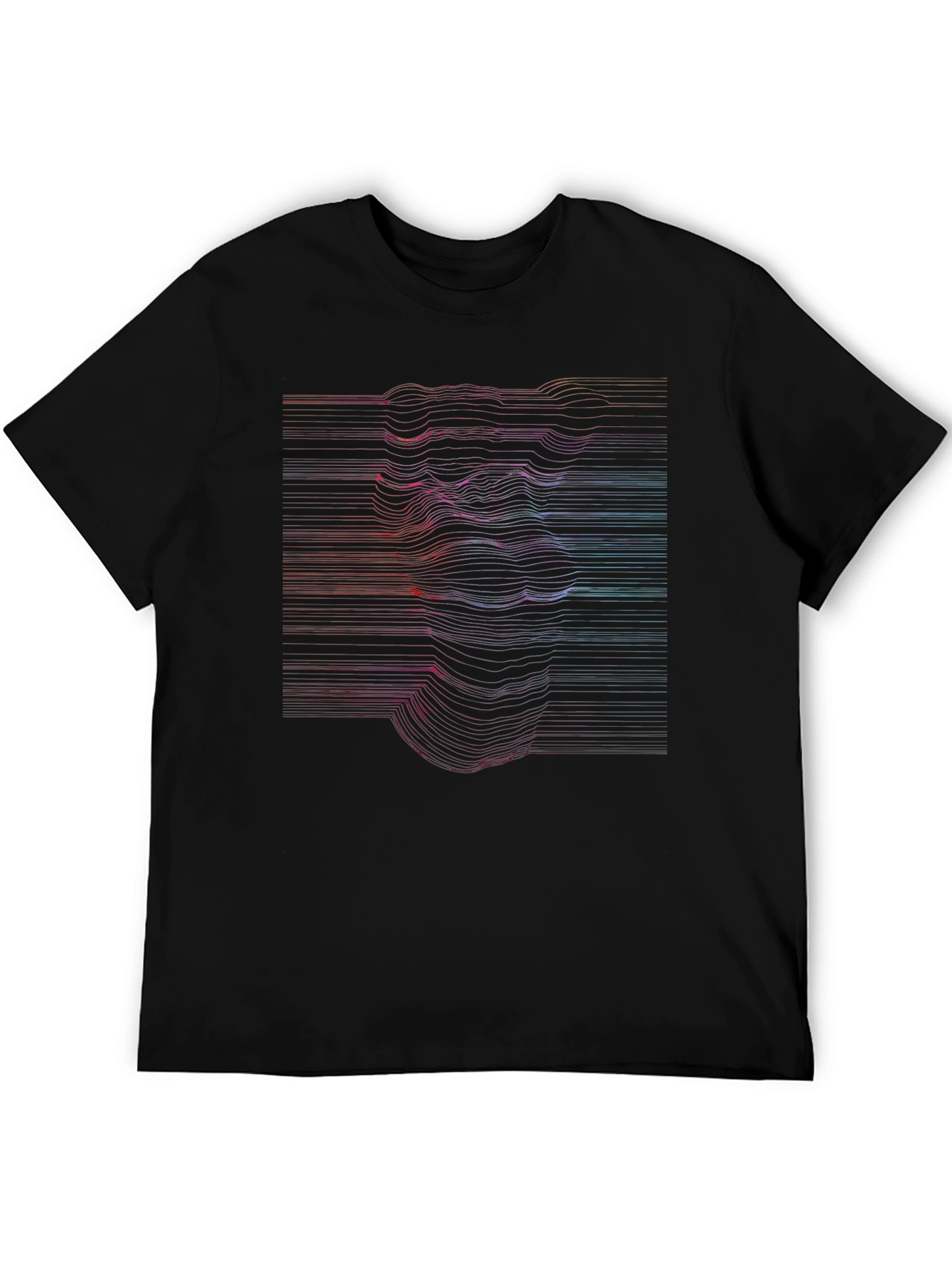 Abstract Line Art Face Graphic T-Shirt