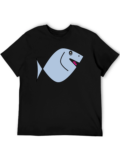 Funny Fish Graphic Black T-Shirt
