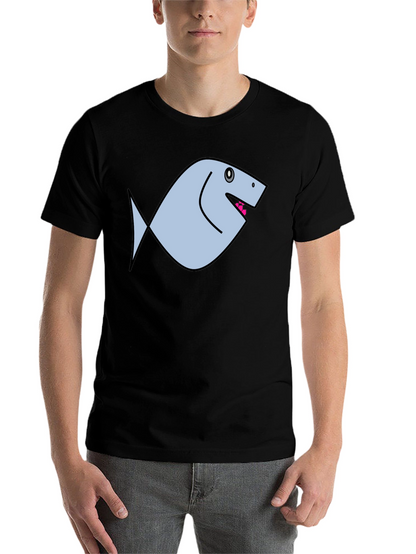 Funny Fish Graphic Black T-Shirt