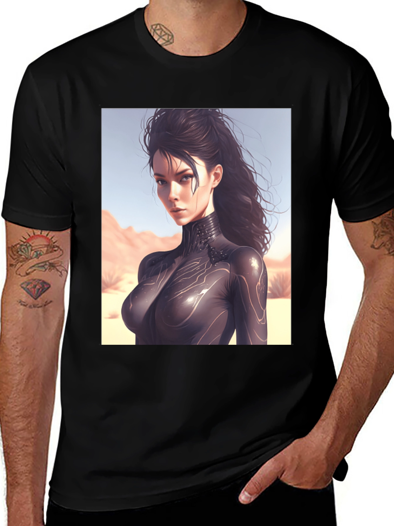 Sci-Fi Woman Black T-Shirt
