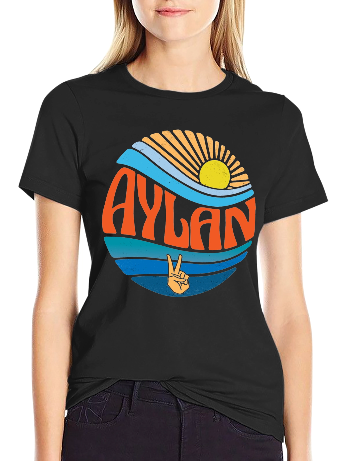 Aylan Retro Graphic T-Shirt Peace Sign