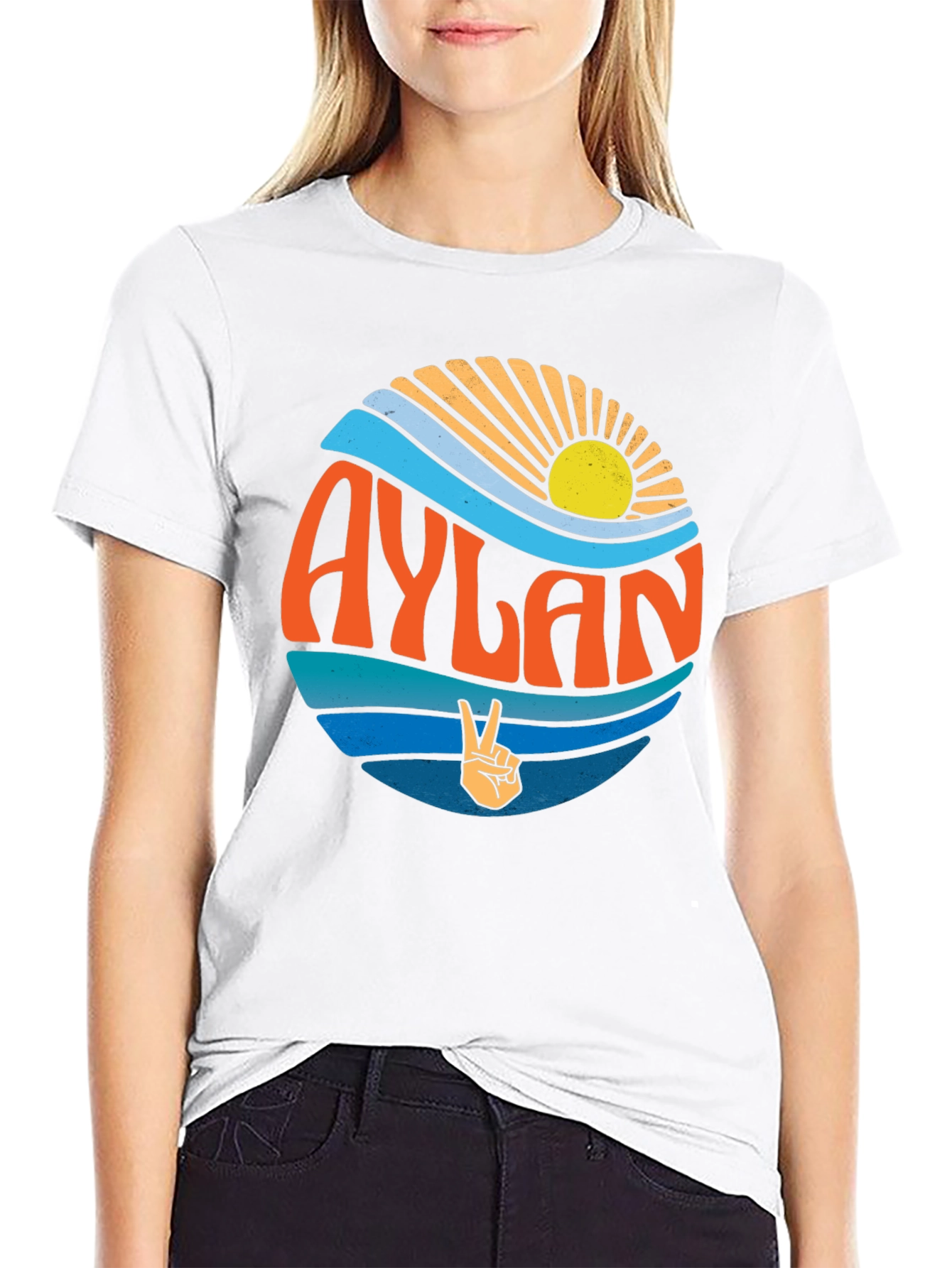 Aylan Retro Graphic T-Shirt Peace Sign