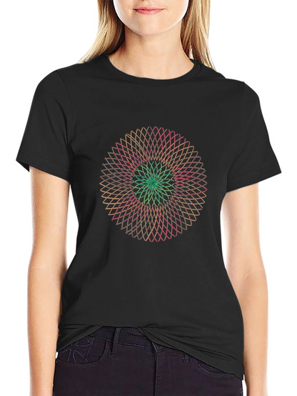 Geometric Mandala Graphic Tee - Soft Black T-Shirt