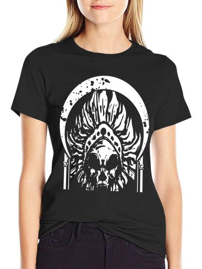Skull Graphic Tee - Black Cotton T-Shirt