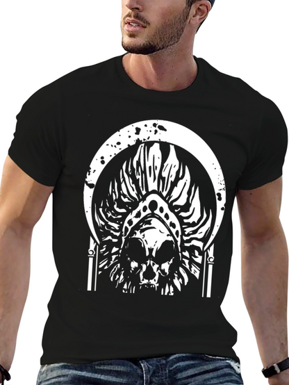 Skull Graphic Tee - Black Cotton T-Shirt