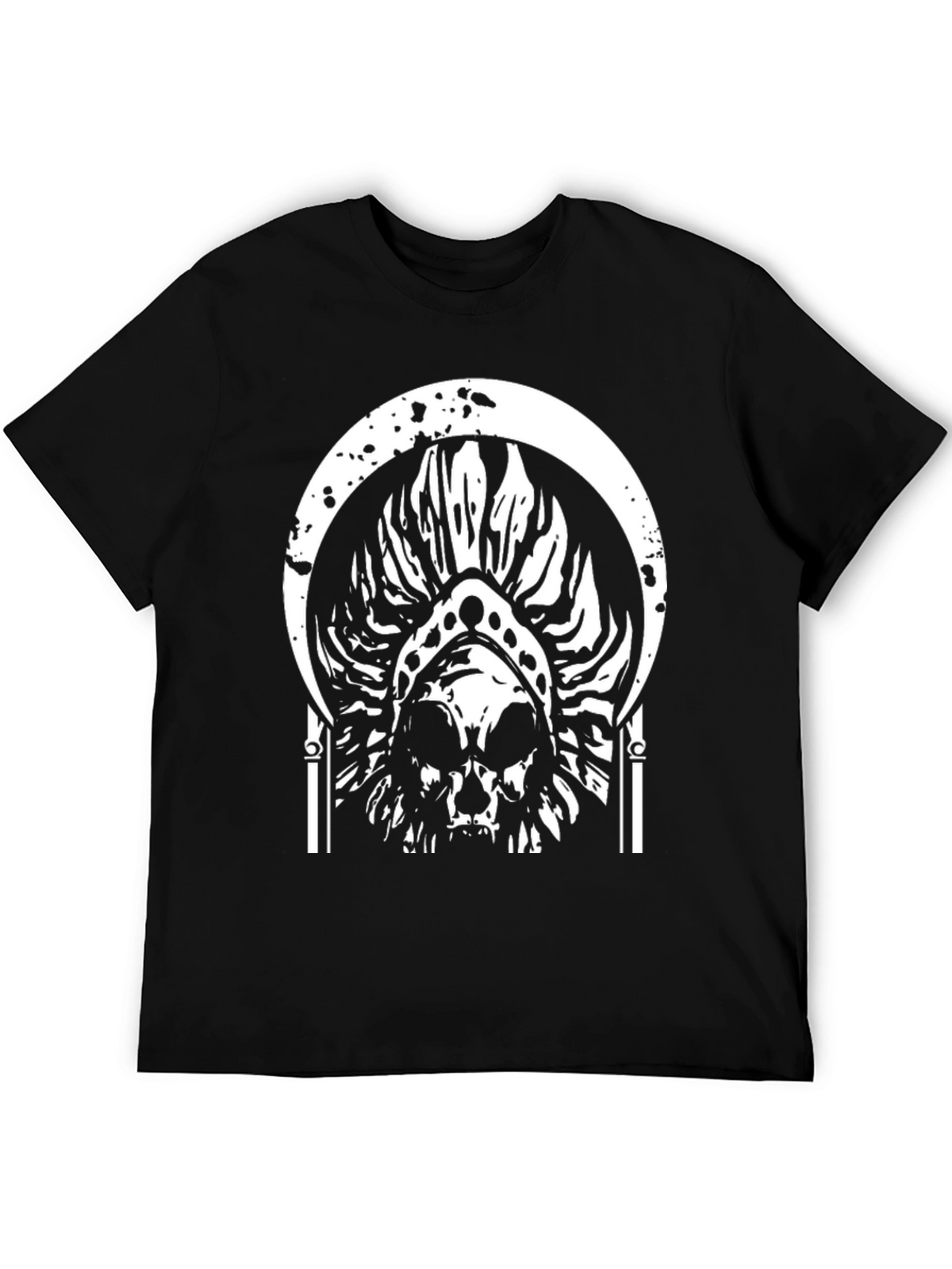 Skull Graphic Tee - Black Cotton T-Shirt