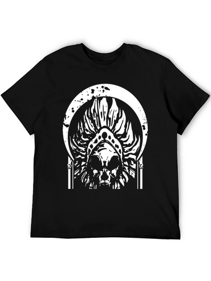 Skull Graphic Tee - Black Cotton T-Shirt