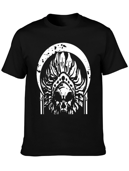 Skull Graphic Tee - Black Cotton T-Shirt