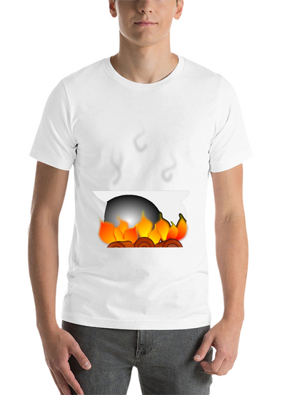 Fiery Campfire Graphic Tee - Black Cotton Blend
