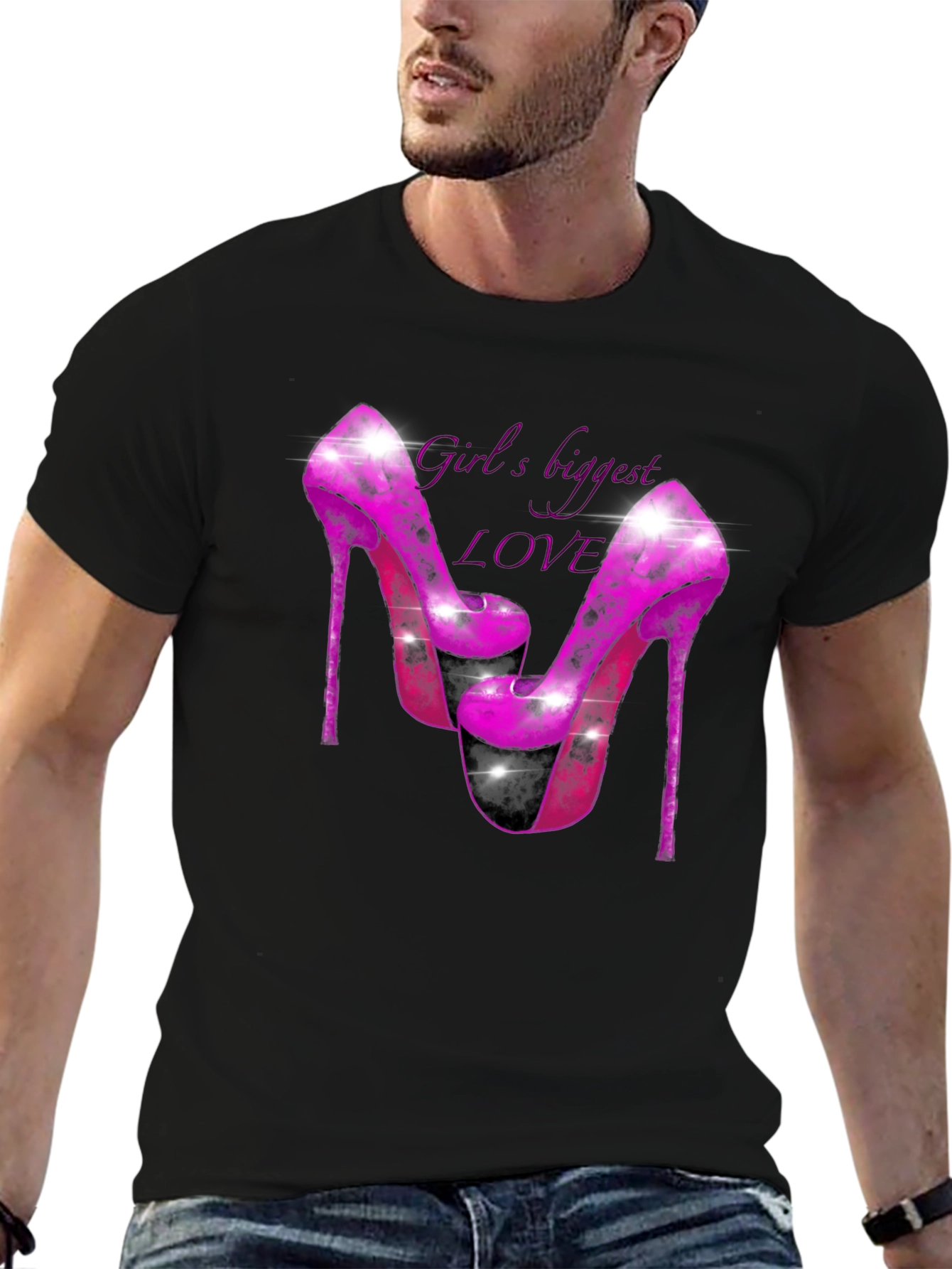 Girls Biggest Love Heels Graphic T-Shirt