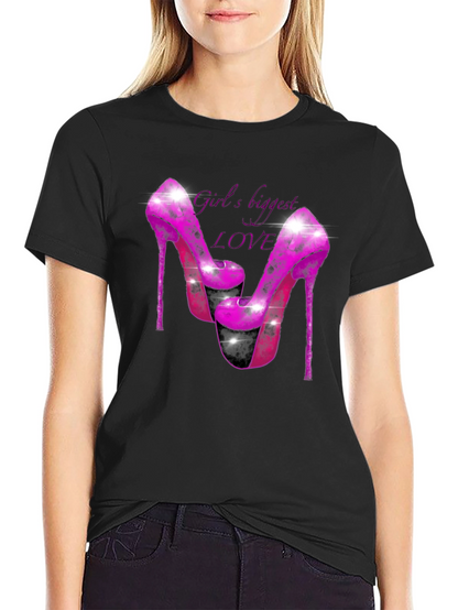 Girls Biggest Love Heels Graphic T-Shirt