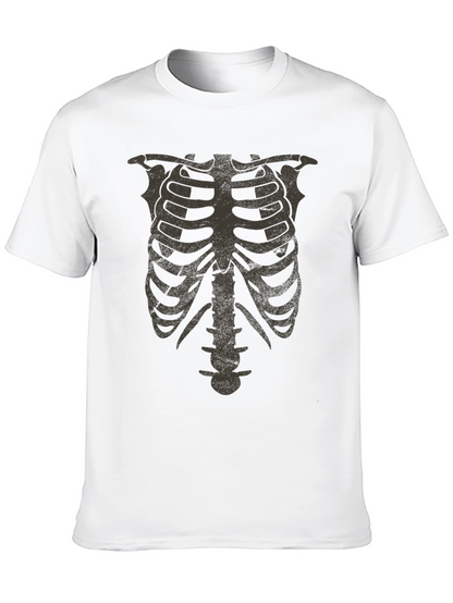 Skeleton Rib Cage Graphic Tee - Halloween Costume Shirt