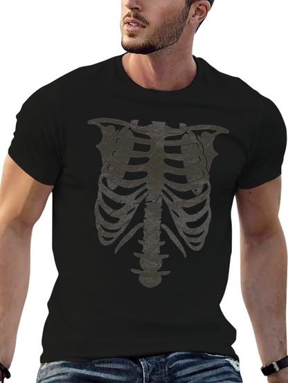 Skeleton Rib Cage Graphic Tee - Halloween Costume Shirt