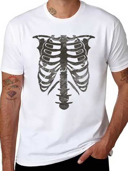 Skeleton Rib Cage Graphic Tee - Halloween Costume Shirt