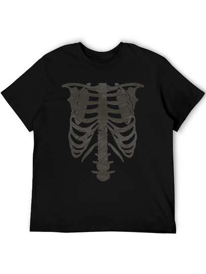 Skeleton Rib Cage Graphic Tee - Halloween Costume Shirt