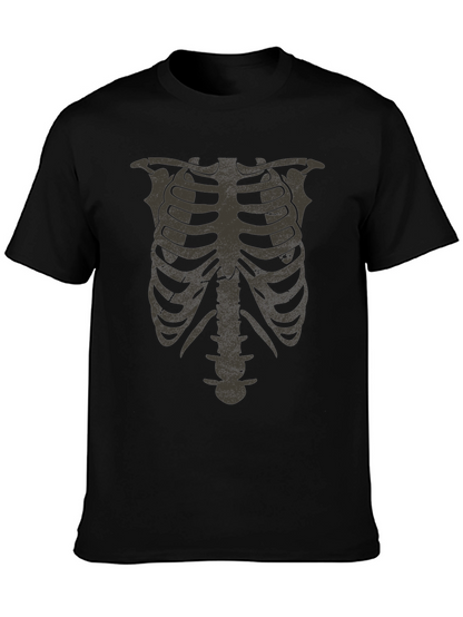 Skeleton Rib Cage Graphic Tee - Halloween Costume Shirt