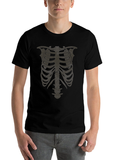 Skeleton Rib Cage Graphic Tee - Halloween Costume Shirt