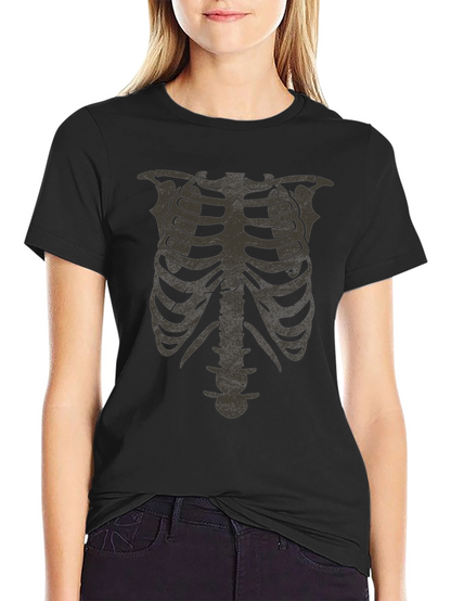 Skeleton Rib Cage Graphic Tee - Halloween Costume Shirt