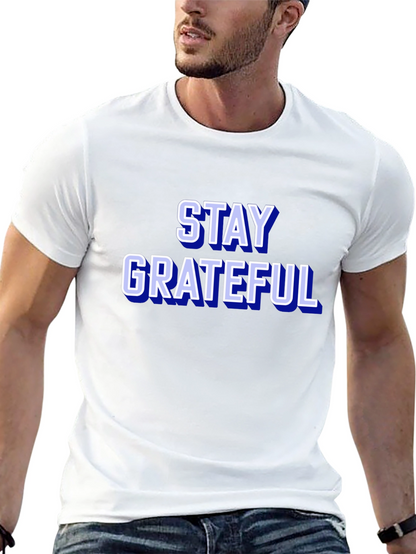 Stay Grateful Graphic Tee - Trendy Black T-Shirt