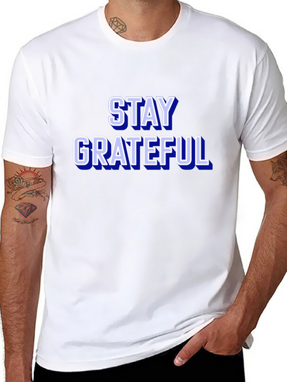 Stay Grateful Graphic Tee - Trendy Black T-Shirt