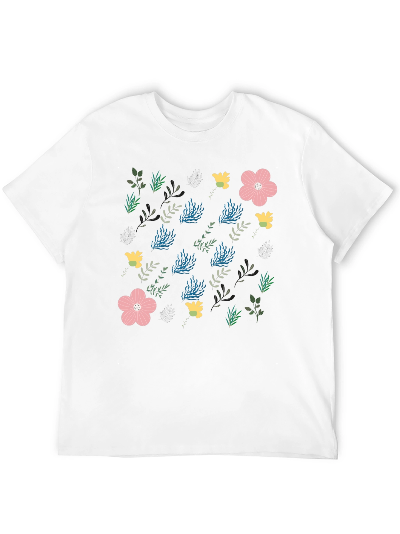 Floral Print Crew Neck Tee