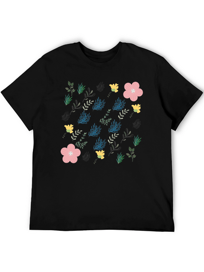 Floral Print Crew Neck Tee