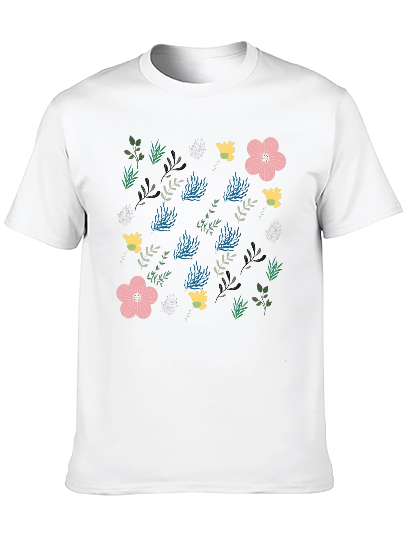 Floral Print Crew Neck Tee
