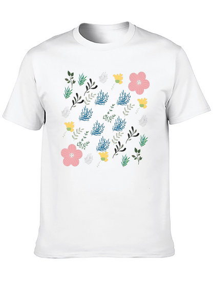 Floral Print Crew Neck Tee
