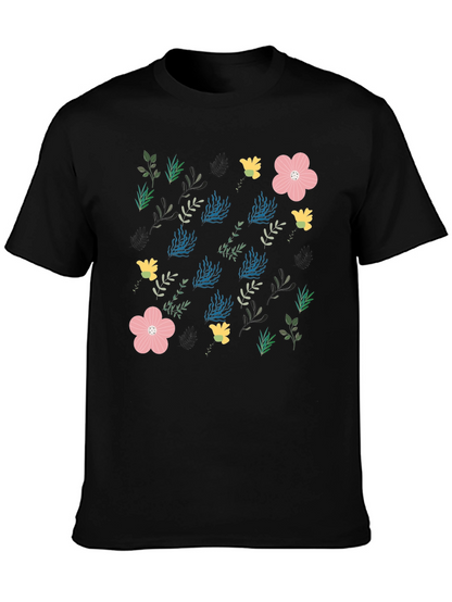 Floral Print Crew Neck Tee