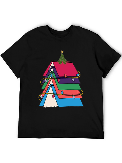 Festive Book Stack Christmas Tree T-Shirt