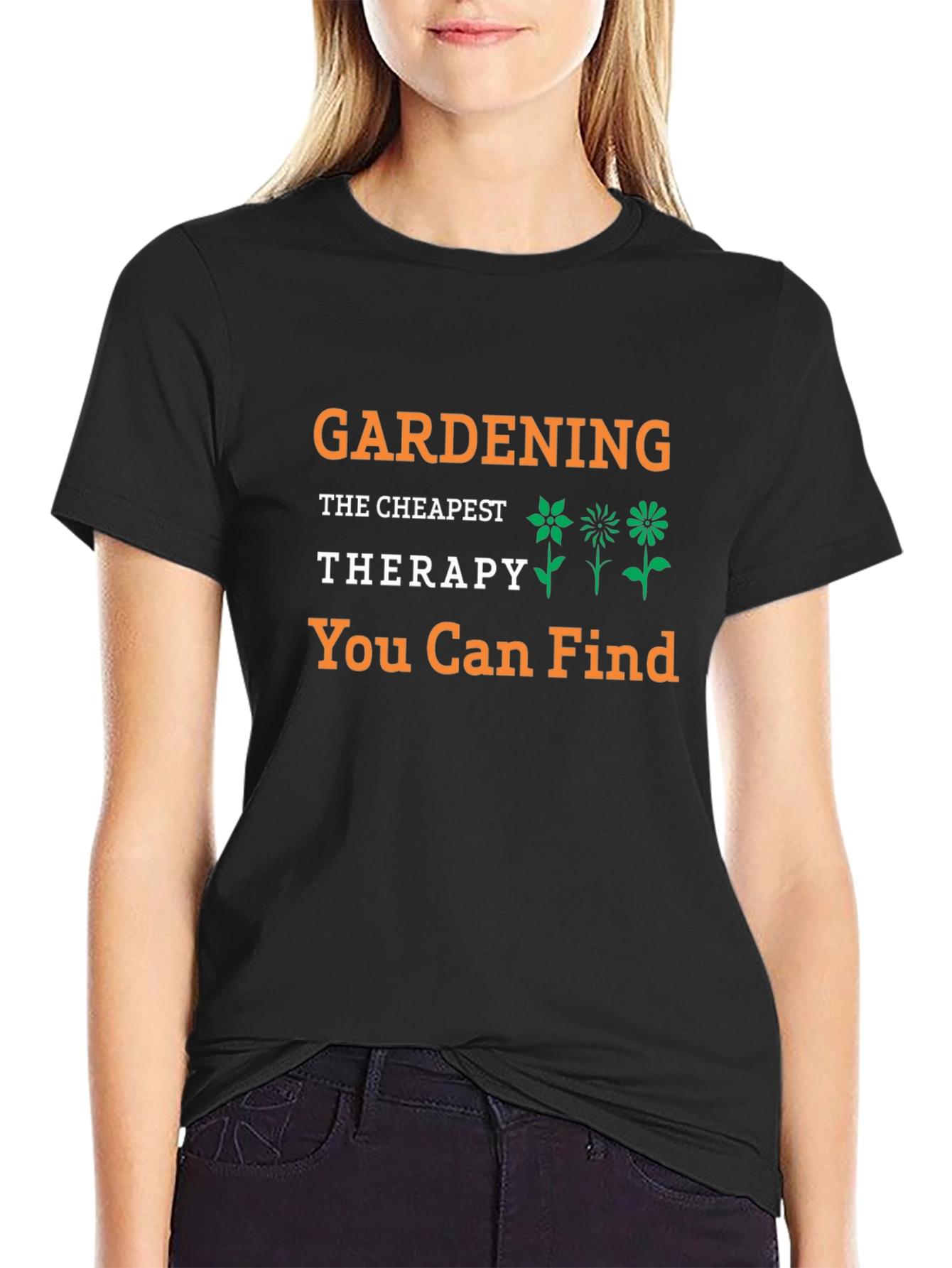 Gardening Therapy T-Shirt - Black Tee