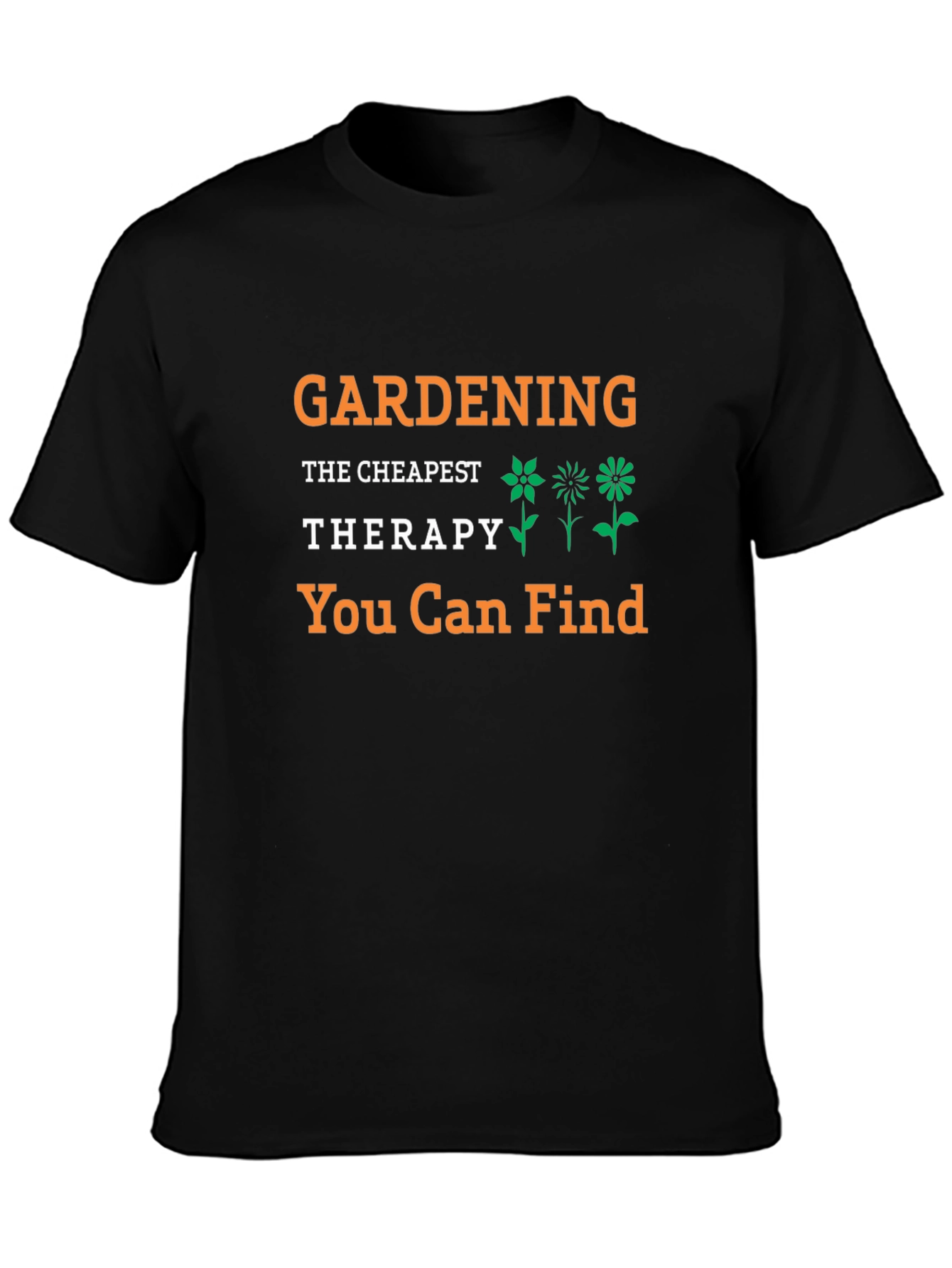 Gardening Therapy T-Shirt - Black Tee