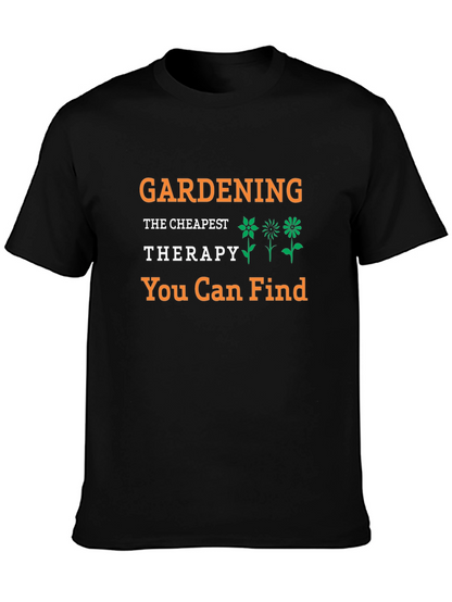Gardening Therapy T-Shirt - Black Tee