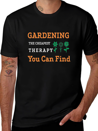 Gardening Therapy T-Shirt - Black Tee