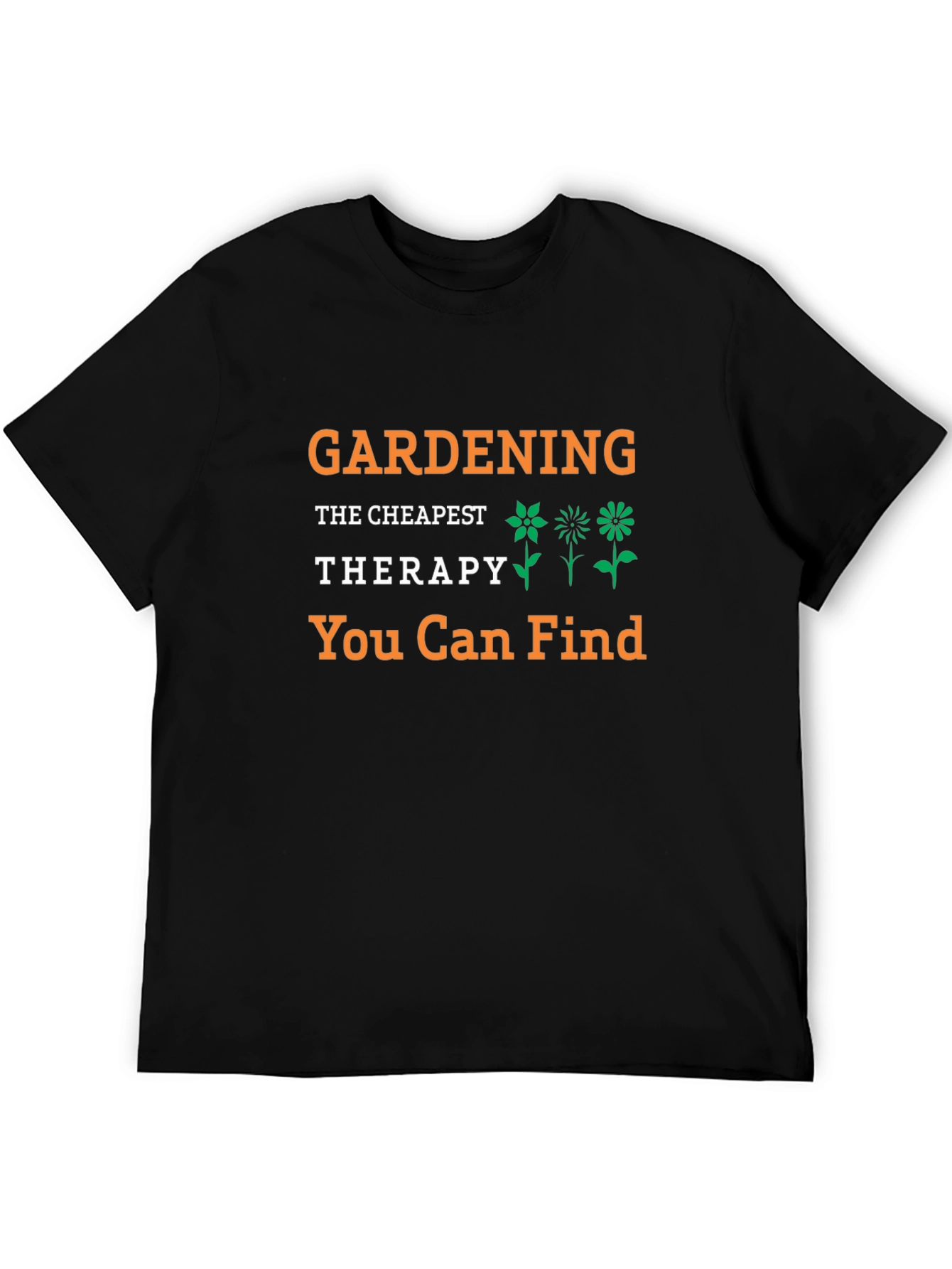 Gardening Therapy T-Shirt - Black Tee